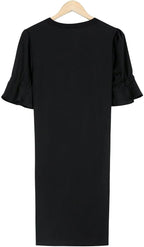Ella | Women's Black Midi Dress, Classic Elegant Dress | The Shrader Sisters