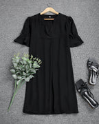 Ella | Women's Black Midi Dress, Classic Elegant Dress | The Shrader Sisters