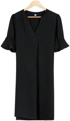 Ella | Women's Black Midi Dress, Classic Elegant Dress | The Shrader Sisters