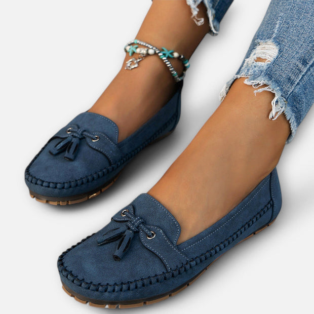 Elodie | Women's Orthopaedic Loafers, Supportive Slip-On Shoes | The Shrader Sisters | Blue