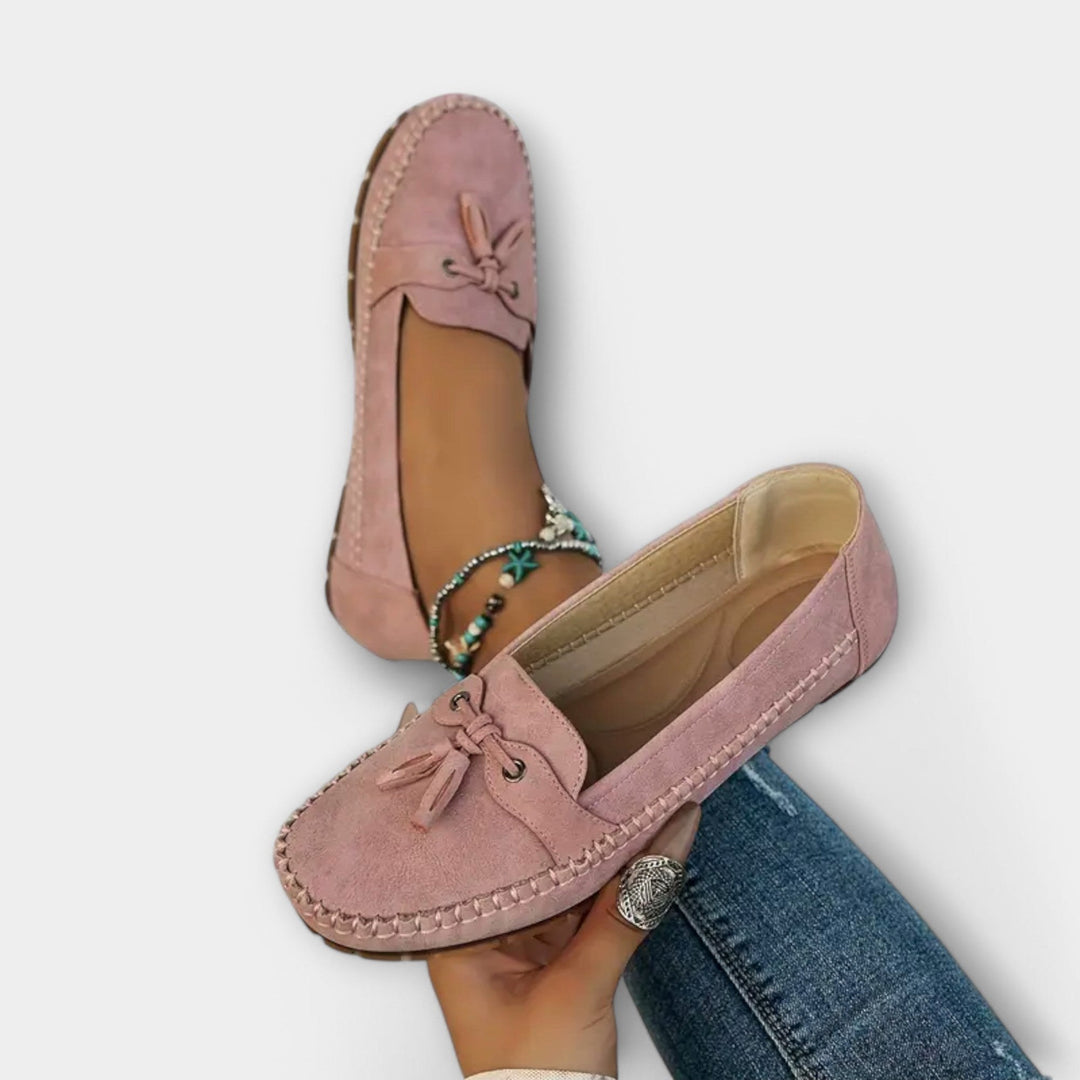 Elodie | Women's Orthopaedic Loafers, Supportive Slip-On Shoes | The Shrader Sisters | Pink