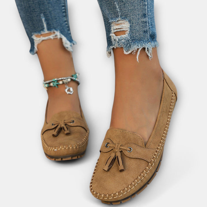 Elodie | Women's Orthopaedic Loafers, Supportive Slip-On Shoes | The Shrader Sisters | Brown