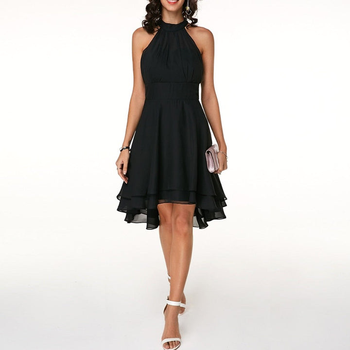 Elowen | Women's Ruffle Mini Dress - Navy Blue