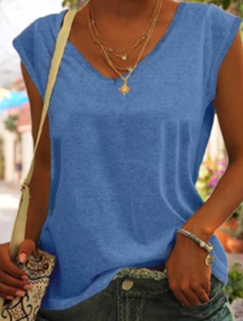 Elsie | Women's V-Neck Sleeveless Top, Lightweight Summer Vest | The Shrader Sisters