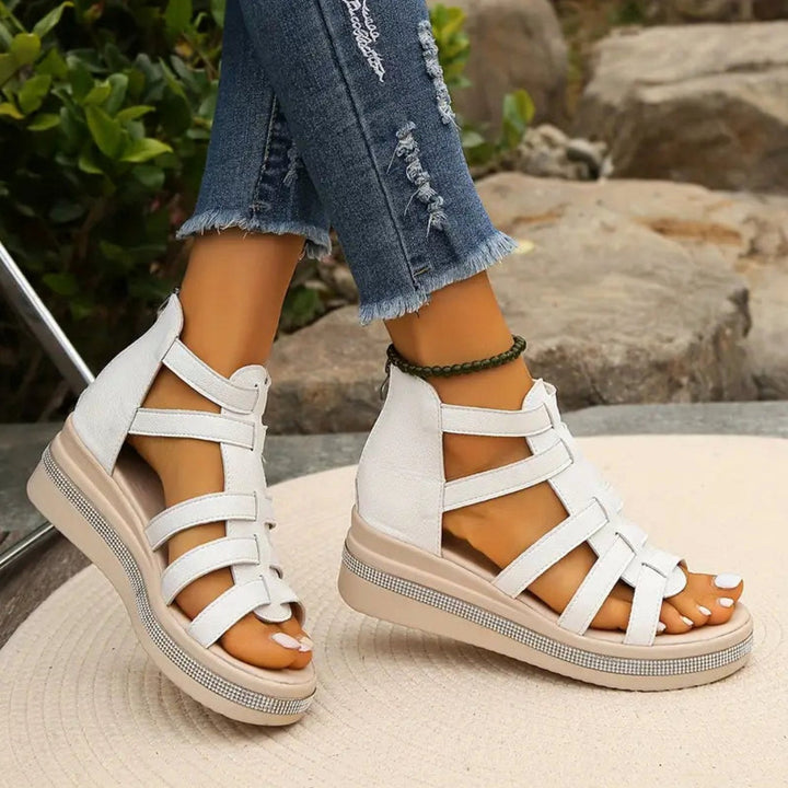 Emmeline | Women's Wedge Sandals, Elegant Occasion Sandals | The Shrader Sisters