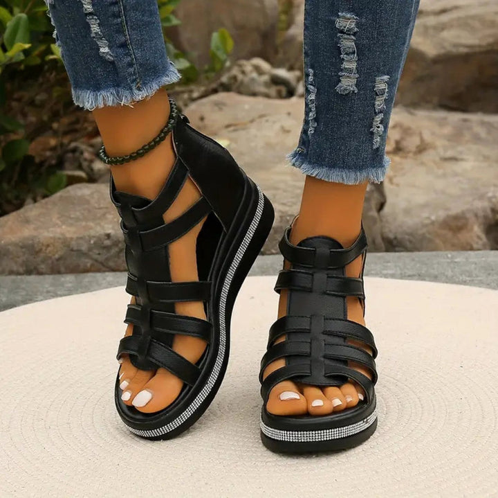 Emmeline | Women's Wedge Sandals, Elegant Occasion Sandals | The Shrader Sisters
