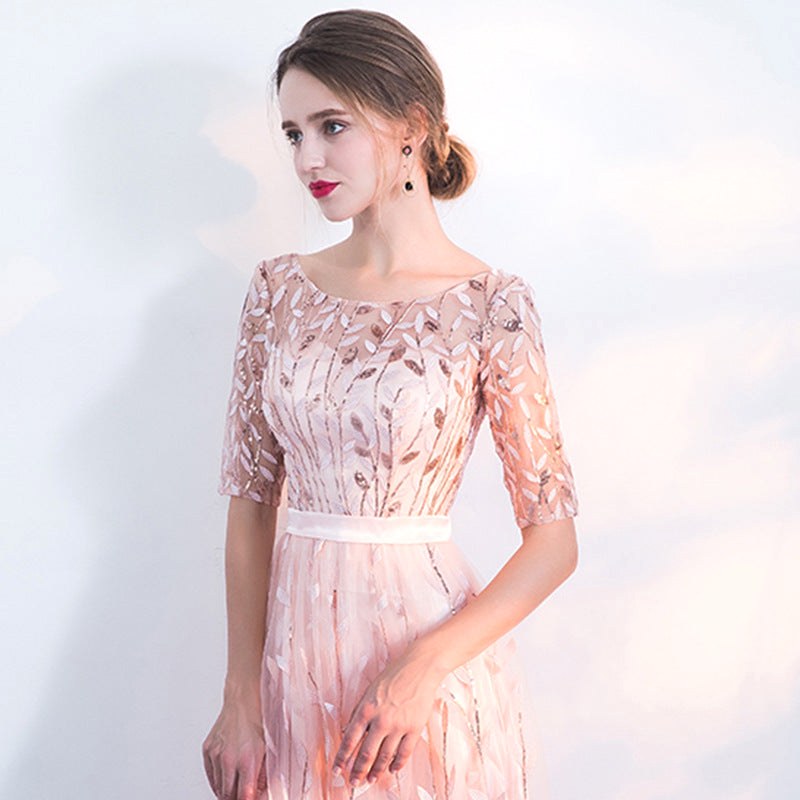 Evie | Women's Crew Neck Midi Dress, Half-Sleeve Autumn Dress | The Shrader Sisters
