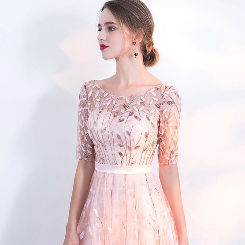 Evie | Women's Crew Neck Midi Dress, Half-Sleeve Autumn Dress | The Shrader Sisters