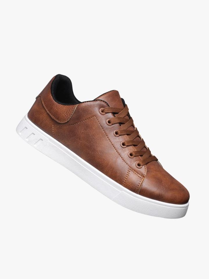 Finn | Men's Leather Trainers, Smart Casual Shoes | The Shrader Sisters | Brown