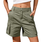 Florence | Women's Cargo Shorts with Lateral Pockets, Relaxed-Fit Shorts | The Shrader Sisters