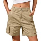 Florence | Women's Cargo Shorts with Lateral Pockets, Relaxed-Fit Shorts | The Shrader Sisters