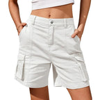 Florence | Women's Cargo Shorts with Lateral Pockets, Relaxed-Fit Shorts | The Shrader Sisters