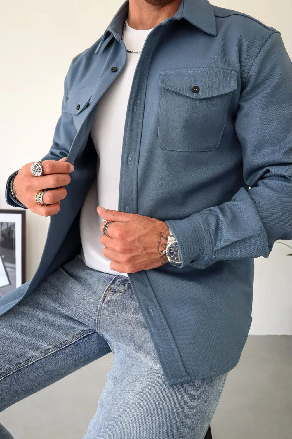 Flynn | Men's Casual Overshirt, Relaxed Layering Shirt | The Shrader Sisters