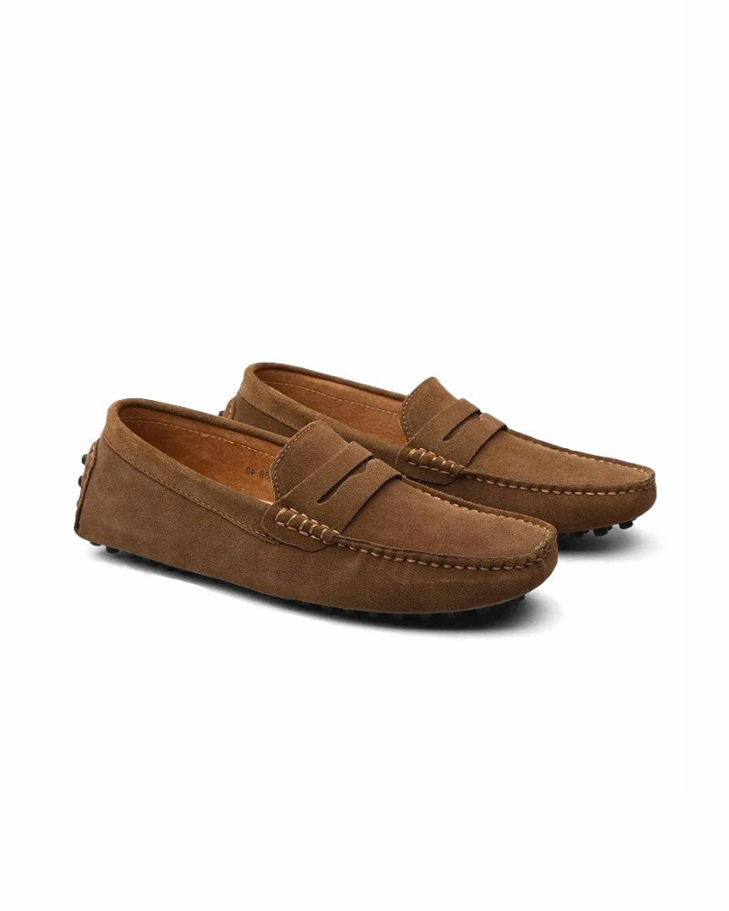 Flynn | Men's Suede-Effect Loafers, Slip-On Comfort Loafers | The Shrader Sisters