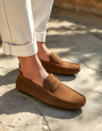 Flynn | Men's Suede-Effect Loafers, Slip-On Comfort Loafers | The Shrader Sisters