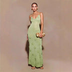 Georgia | Women's Crochet Floral Dress with Sequin Detail, Long-Sleeve Evening Dress | The Shrader Sisters