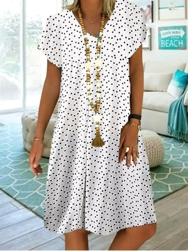 Georgia | Women's Lightweight Summer Dress, Polka Dot Midi Dress | The Shrader Sisters