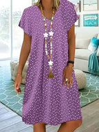 Georgia | Women's Lightweight Summer Dress, Polka Dot Midi Dress | The Shrader Sisters