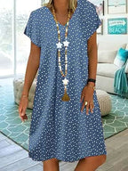 Georgia | Women's Lightweight Summer Dress, Polka Dot Midi Dress | The Shrader Sisters