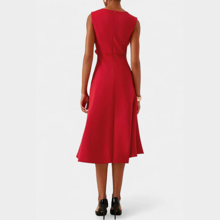 Grace | Women's Draped Asymmetric Midi Dress - image 16