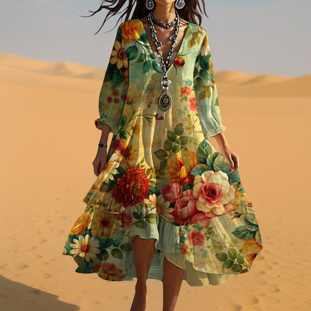 Hadley | Women's Boho Floral Midi Dress - image 9