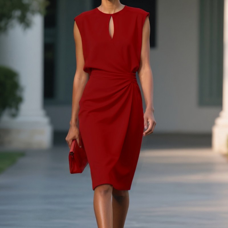 Hailey | Women's Elegant Midi Dress, Flowy Summer Occasionwear for Holidays and Special Events, Flowy Summer Occasionwear for Holidays and Special Events - image 9