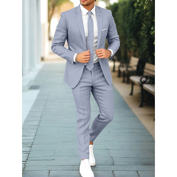 Hamish | Men's Casual Two-Piece Suit, Modern Tailored Suit | The Shrader Sisters | Grey-Blue