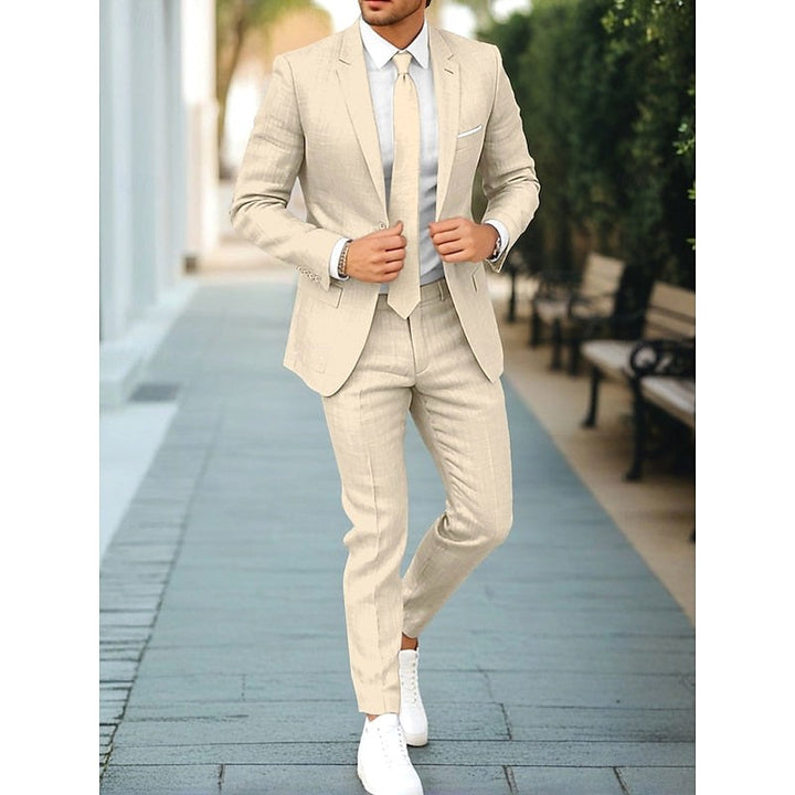 Hamish | Men's Casual Two-Piece Suit, Modern Tailored Suit | The Shrader Sisters | Beige