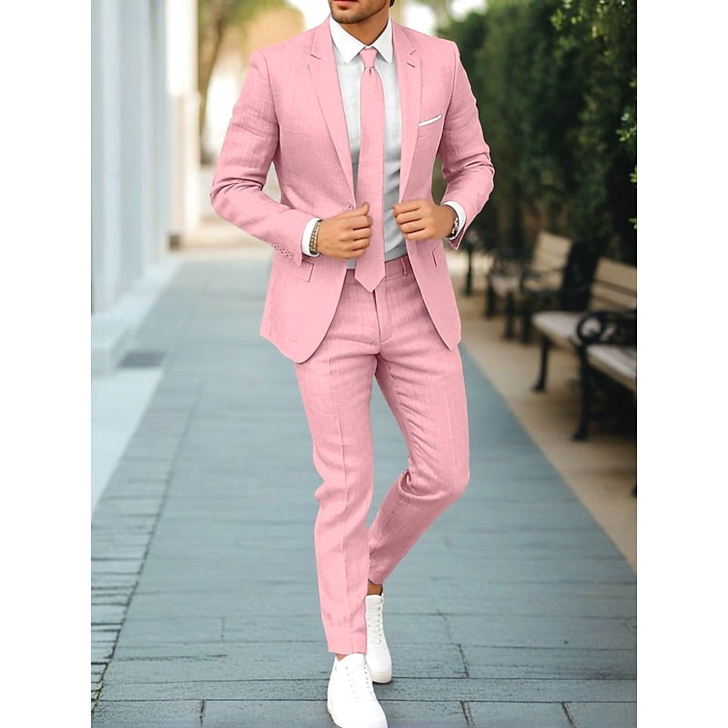 Hamish | Men's Casual Two-Piece Suit, Modern Tailored Suit | The Shrader Sisters | Pink