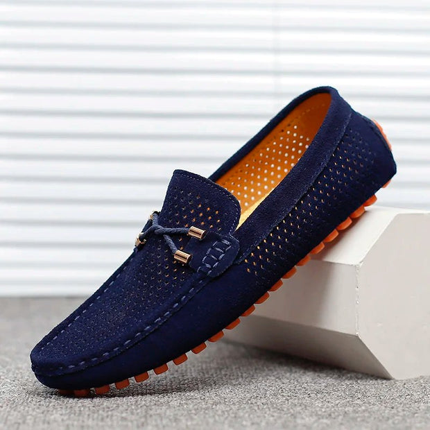 Hamish | Men's Slip-On Loafers, Casual Everyday Loafers | The Shrader Sisters | Navy