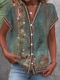 Hannah | Women's Boho Floral V-Neck Blouse, Lightweight Summer Top for Holidays and Casual Wear, Lightweight Summer Top for Holidays and Casual Wear - image 1