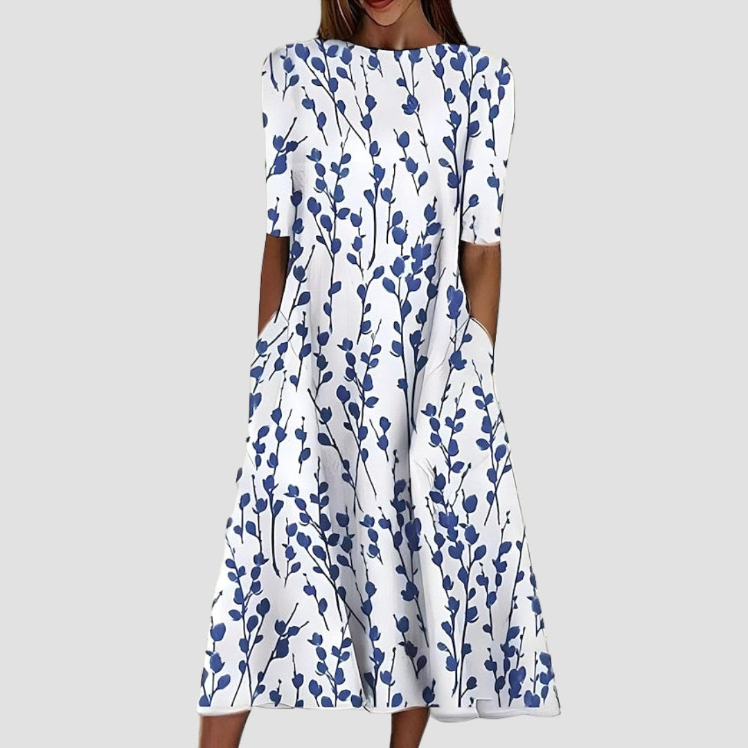 Harper | Women's Coastal Floral Midi Dress, Lightweight Summer Dress for Holidays and Resort Wear, Lightweight Summer Dress for Holidays and Resort Wear - image 1