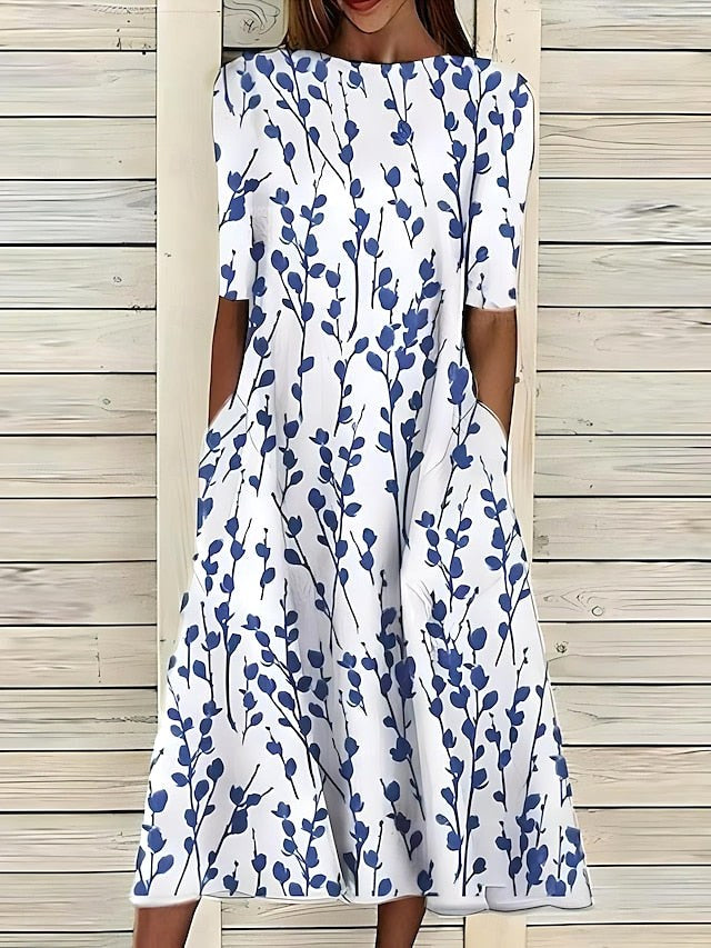 Harper | Women's Coastal Floral Midi Dress, Lightweight Summer Dress for Holidays and Resort Wear, Lightweight Summer Dress for Holidays and Resort Wear - image 2