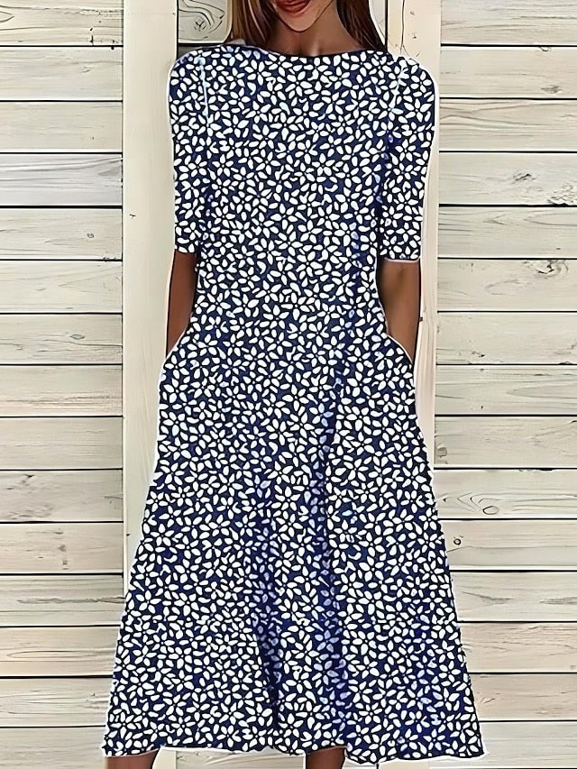 Harper | Women's Coastal Floral Midi Dress, Lightweight Summer Dress for Holidays and Resort Wear, Lightweight Summer Dress for Holidays and Resort Wear - image 4