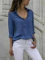 Harper | Women's Fluid Silk V-Neck Blouse, Lightweight Summer Top for Holidays and Casual Wear, Lightweight Summer Top for Holidays and Casual Wear - image 8