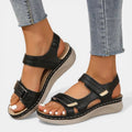 Harper | Women's Orthopaedic Slip-On Sandals, Comfortable Everyday Sandals | The Shrader Sisters | Negro