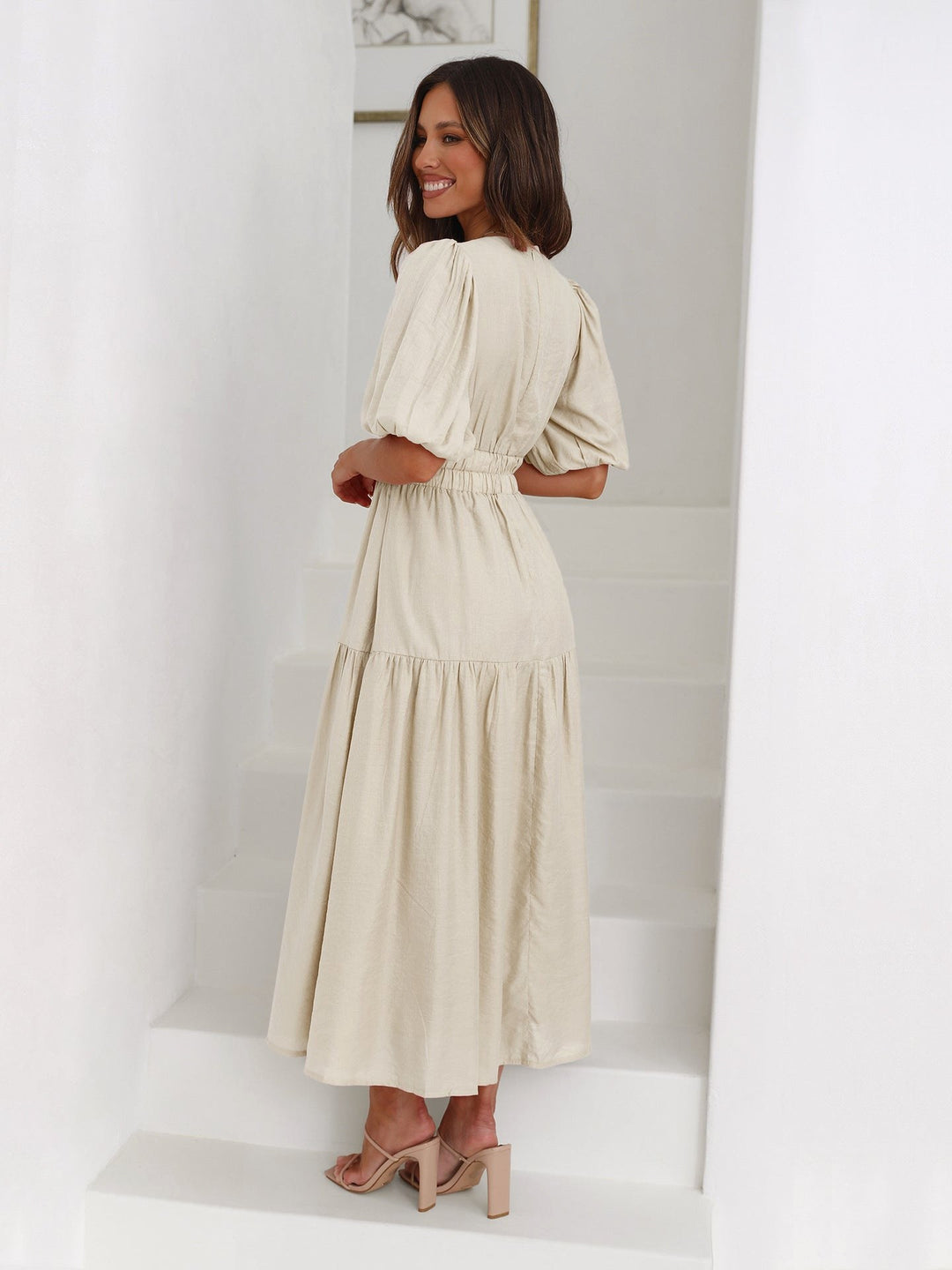 Harper | Women's Puff Sleeve Midi Dress - image 11