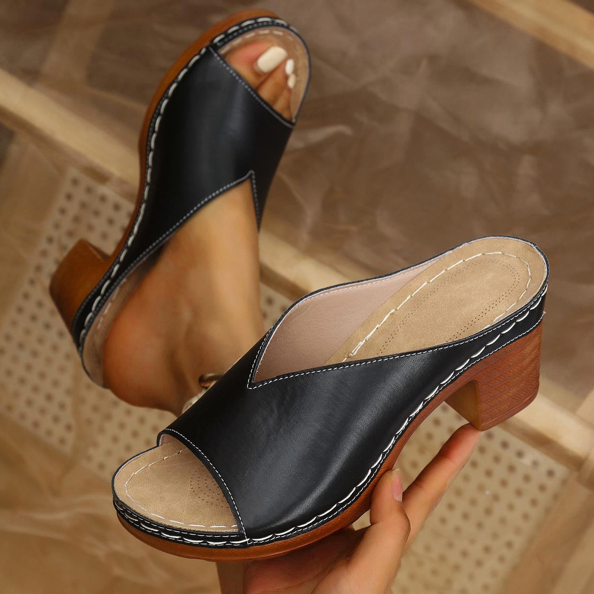 Harriet | Women's Orthopaedic Block Heel Sandals, Supportive Arch Sandals | The Shrader Sisters
