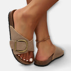 Hayley | Women's Orthopedic Open-Toe Sandals, Buckle Detail Sandals | The Shrader Sisters