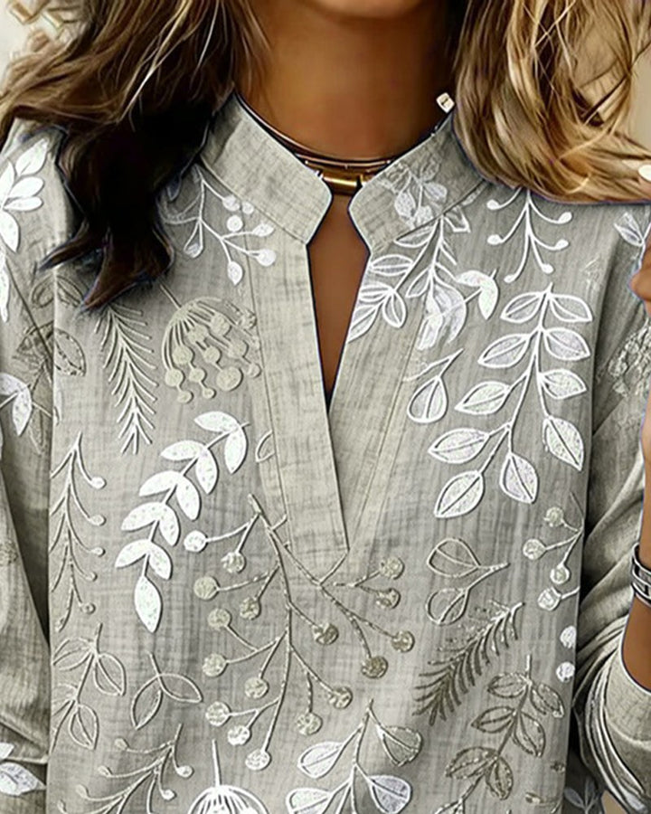 Hayley | Women's Soft-Touch Blouse with Pastel Floral V-Neck, Lightweight Everyday Blouse | The Shrader Sisters