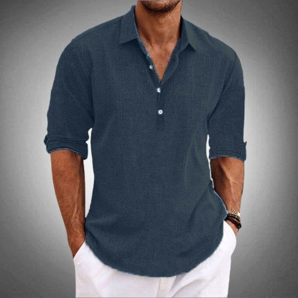 Hudson | Men's Linen Polo Shirt, Short-Sleeve Summer Shirt | The Shrader Sisters