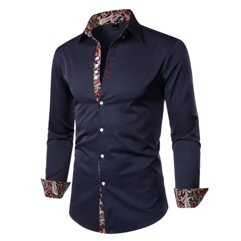Hudson | Men's Paisley Accent Shirt, Smart Casual Shirt | The Shrader Sisters