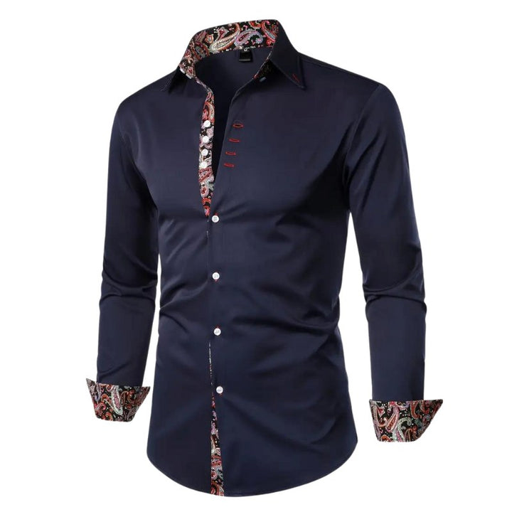 Hudson | Men's Paisley Accent Shirt, Smart Casual Shirt | The Shrader Sisters
