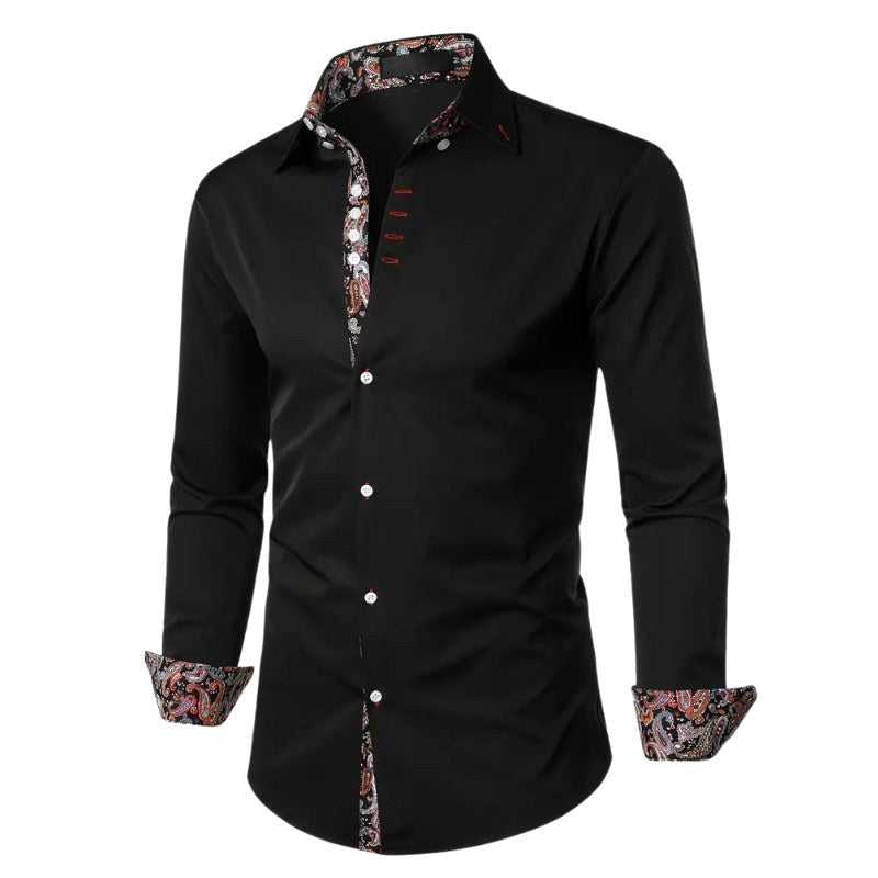 Hudson | Men's Paisley Accent Shirt, Smart Casual Shirt | The Shrader Sisters