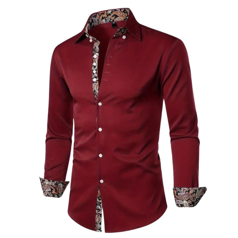 Hudson | Men's Paisley Accent Shirt, Smart Casual Shirt | The Shrader Sisters