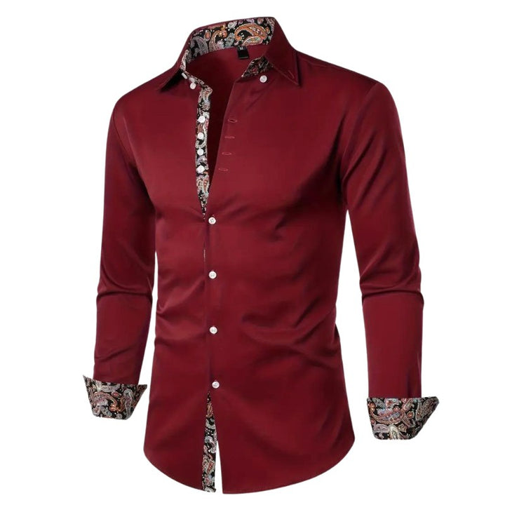 Hudson | Men's Paisley Accent Shirt, Smart Casual Shirt | The Shrader Sisters