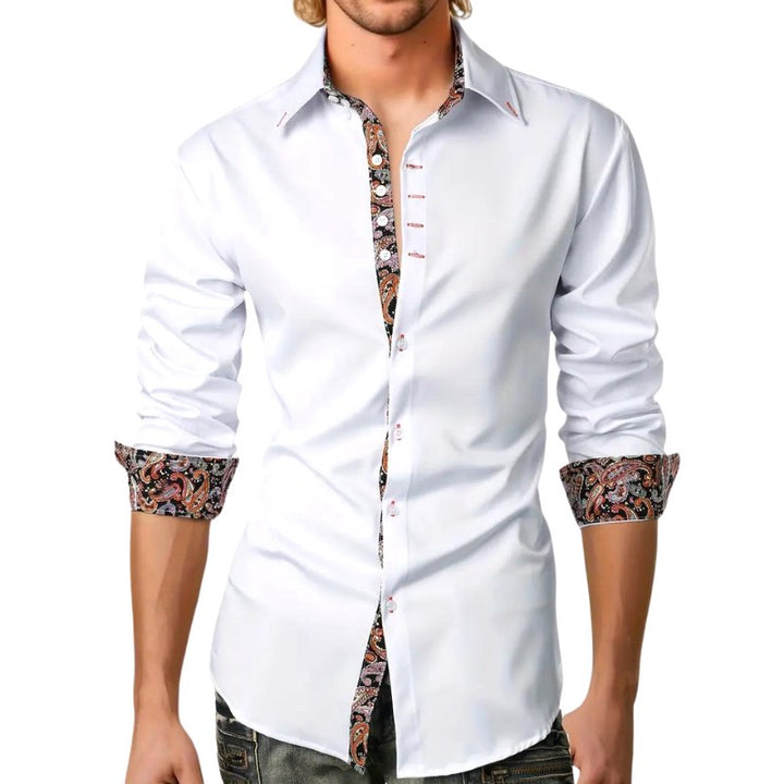 Hudson | Men's Paisley Accent Shirt, Smart Casual Shirt | The Shrader Sisters