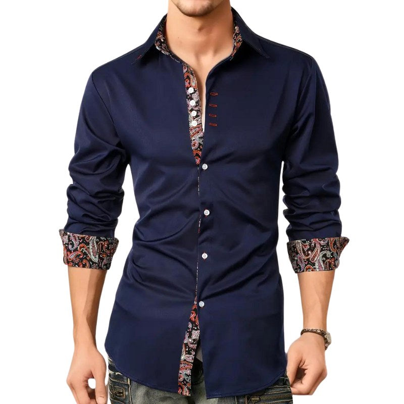 Hudson | Men's Paisley Accent Shirt, Smart Casual Shirt | The Shrader Sisters