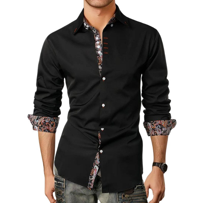 Hudson | Men's Paisley Accent Shirt, Smart Casual Shirt | The Shrader Sisters