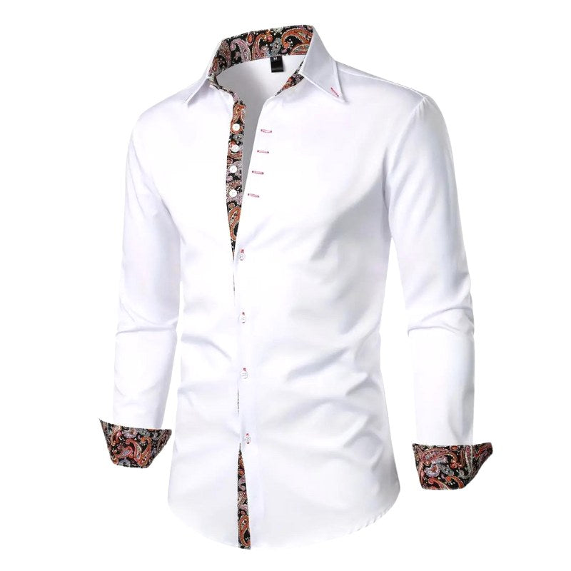 Hudson | Men's Paisley Accent Shirt, Smart Casual Shirt | The Shrader Sisters